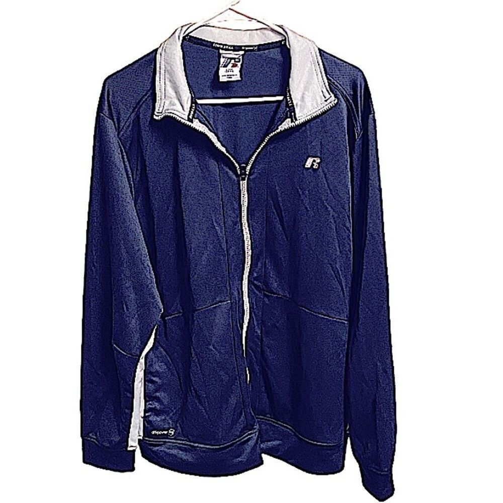 Russell Men's Size L Full Zip Sweater Jacket DRI Power 360 Athleisure Activewear